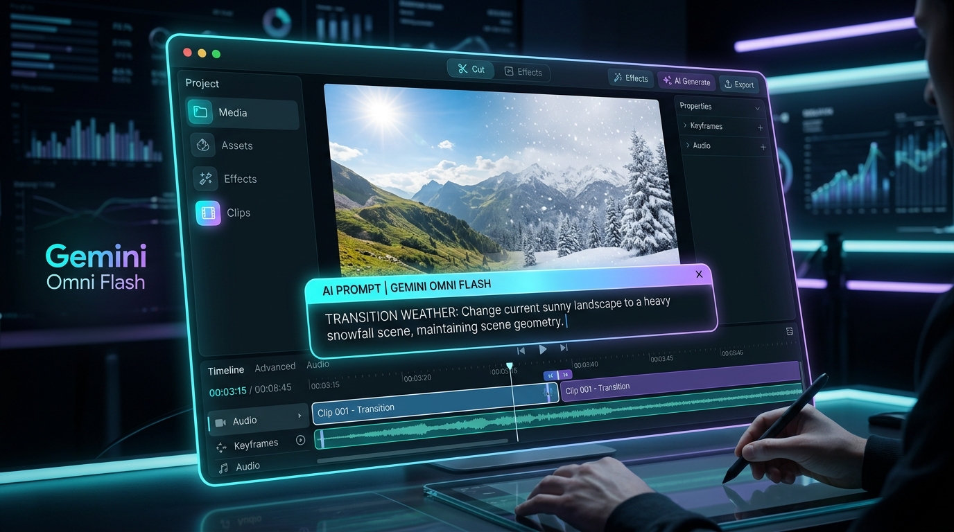 Gemini Omni Flash Video Editing Mockup