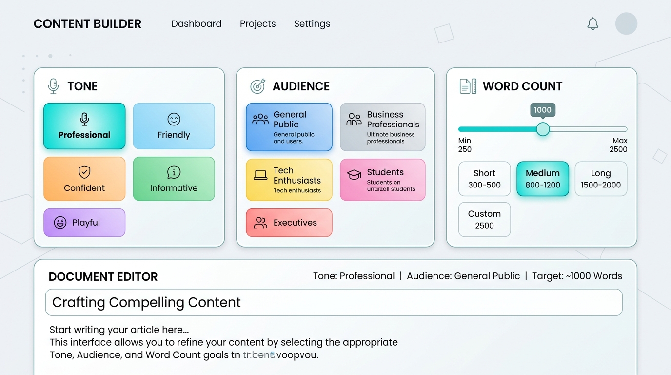 Prompt Writing Tasks Customizer Interface